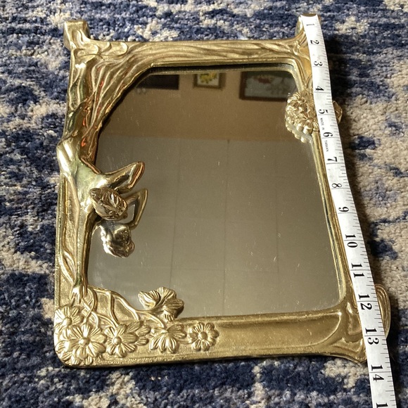Art Nouveau Brass Mirror "Lady by the Lake” - Picture 9 of 10